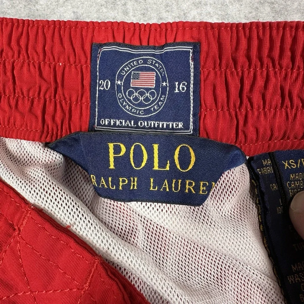Polo Ralph Lauren Men's XS 2016 Olympic Red USA Flag Swim‎ Trunks Board Shorts